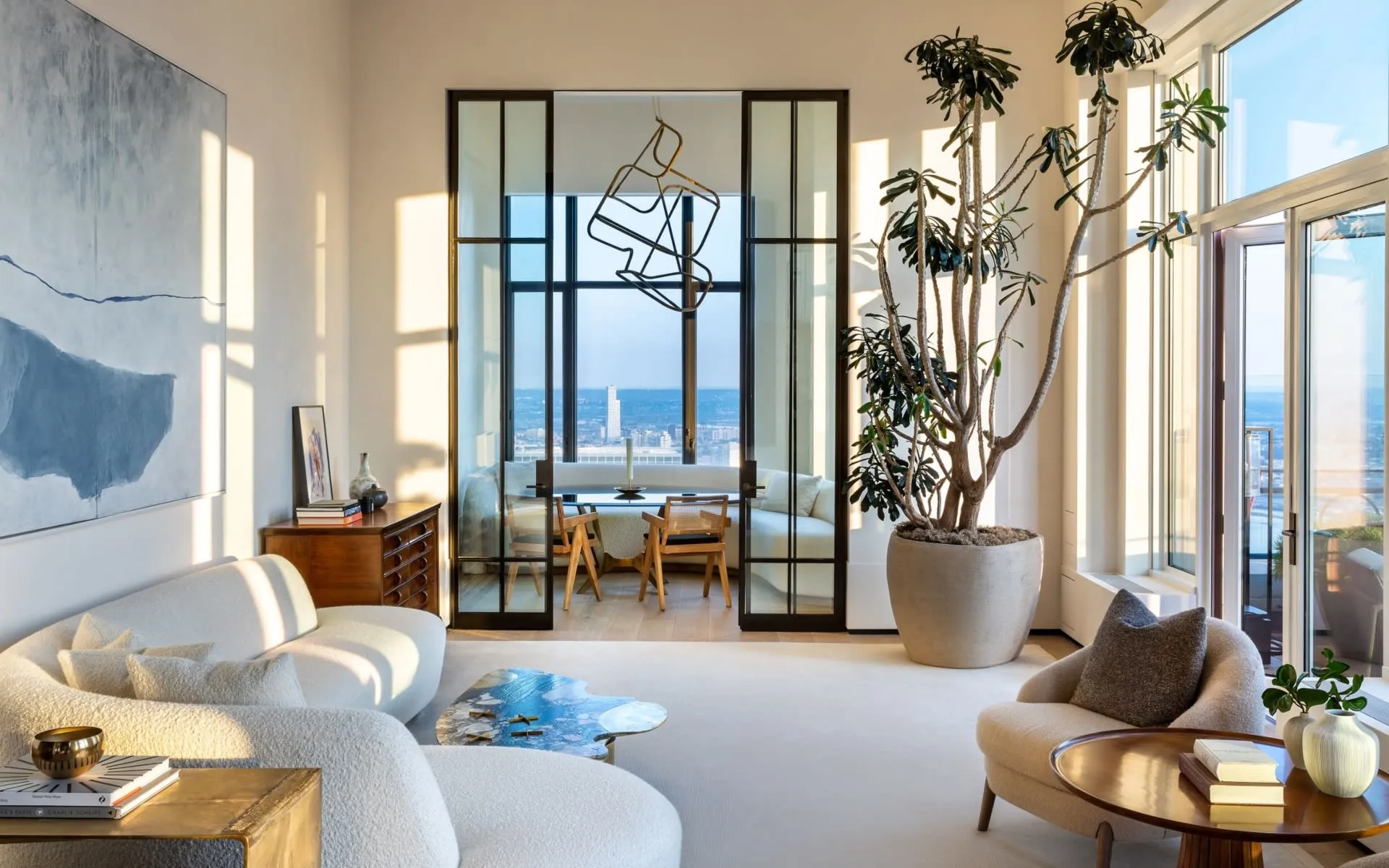 A bright living room in a Chicago home